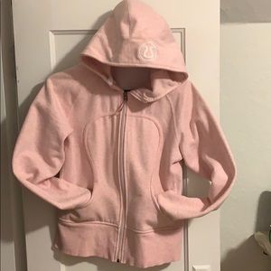 Pink lulu zip up hoodie